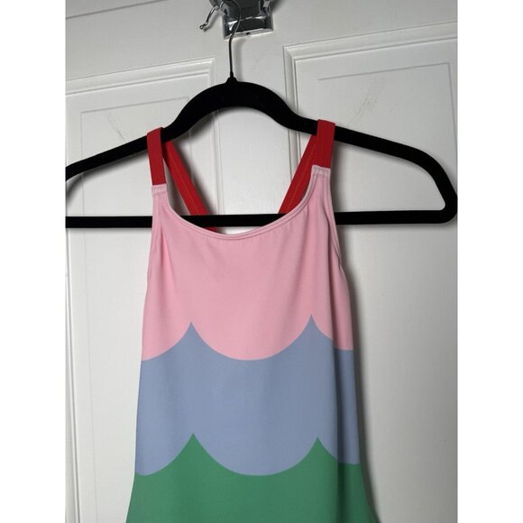 Mini Boden Cross-back Multi Colored Wave Pattern Girls Swimsuit Size 9-10Y NWT - Picture 4 of 8